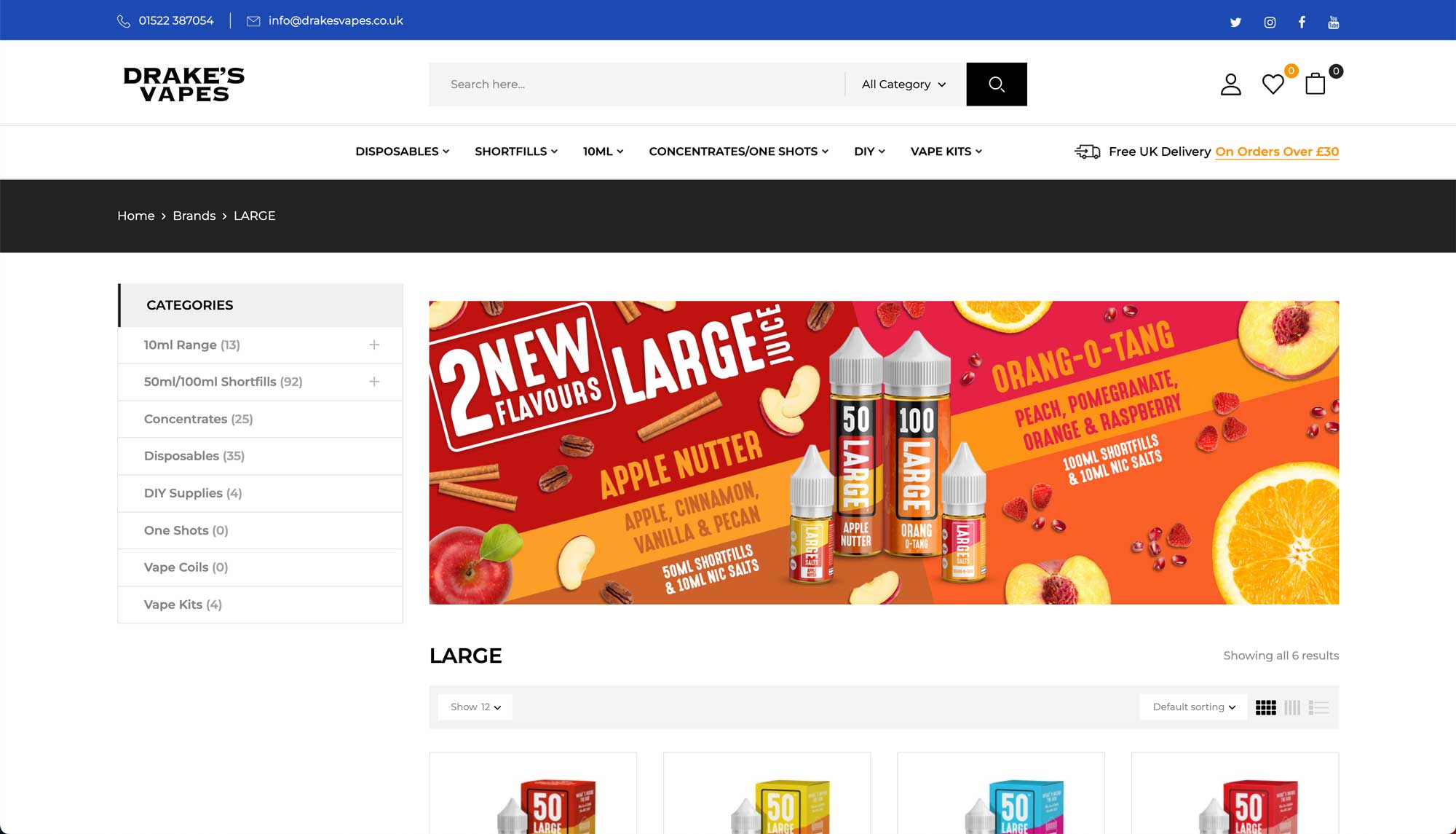 Product Category page design
